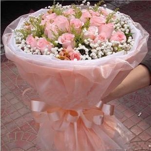 热11朵粉玫瑰花束重庆鲜花店生日鲜花