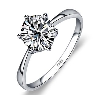 瑞士钻戒子 925纯银戒指 女 结婚戒指