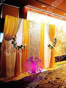 婚庆道具批发 婚礼用品 舞台迎宾区背景纱幔布幔