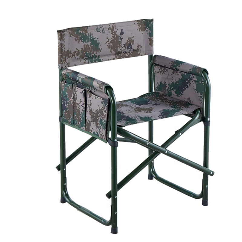 金属骨架多功能户外折叠椅  便携式折叠椅 户外扶手背靠露营椅子 大号折叠野营椅