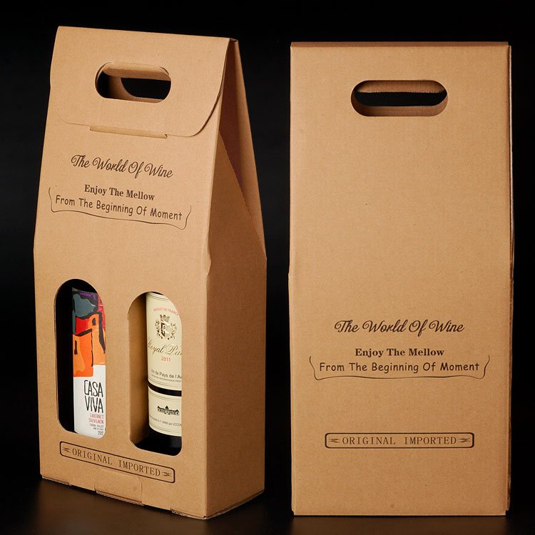 供应用于灰板纸的高档葡萄酒礼盒厂家直销双支装创