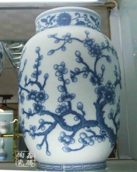 供应青花花瓶-青花花卉花瓶，手绘瓷瓶，纯手工