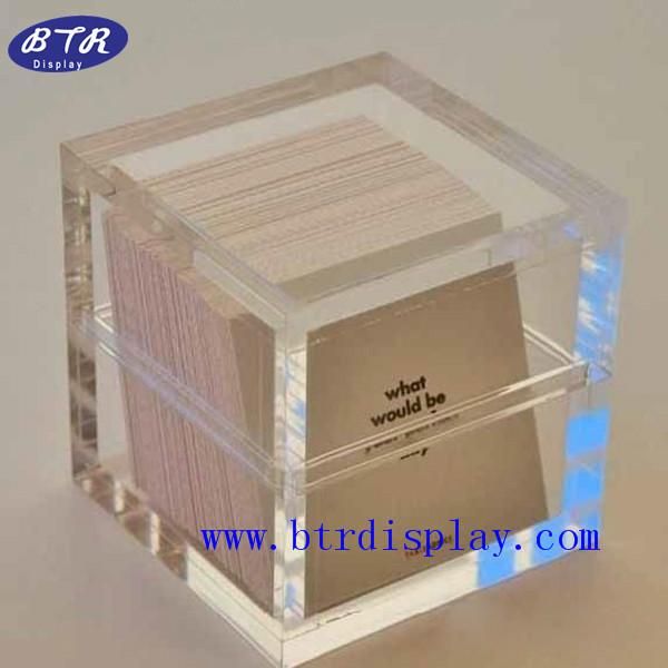 供应亚克力名片盒有机玻璃名片座压克力透明卡片盒请赐名片箱