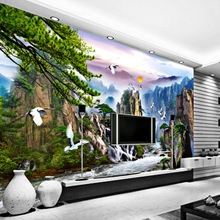 山东烟台3d立体电视背景墙壁纸壁画