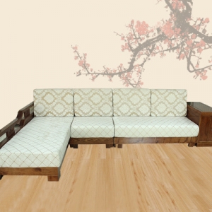 妙舒实木沙发 现代中式客厅转角组合沙发