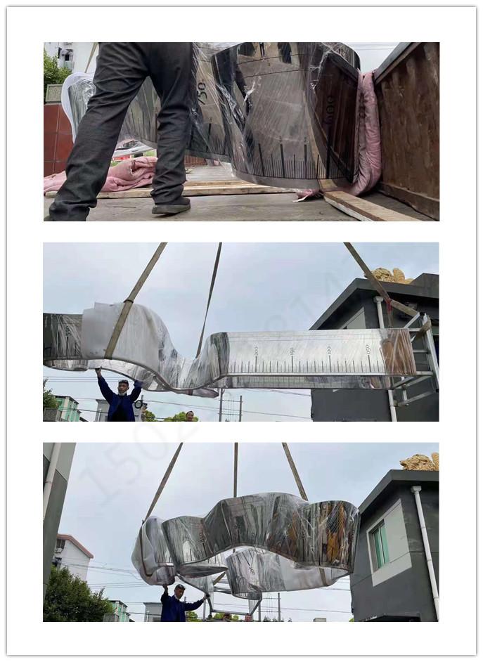九江城市景观 抽象尺子雕塑 大型不锈钢量具制作