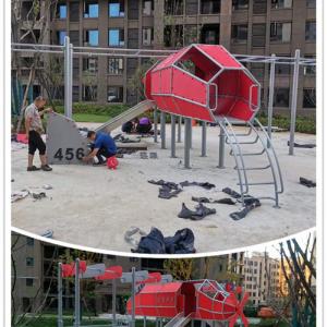辽阳住宅小区 不锈钢飞机滑滑梯雕塑 儿童游乐设施摆件