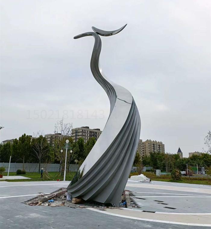 宣城广场不锈钢镜面凤凰雕塑 金属抽象动物摆件