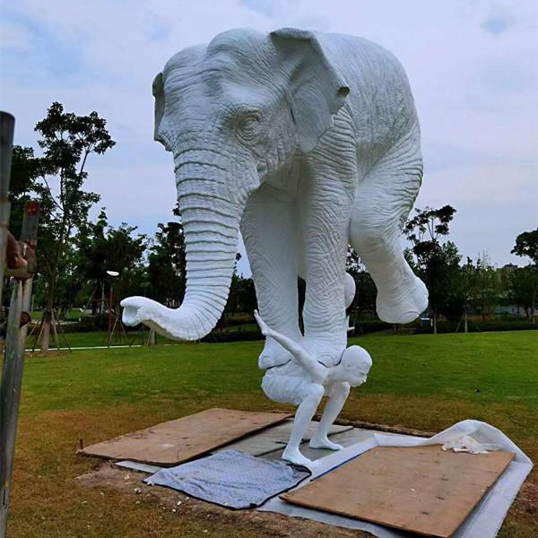 威海艺术欣赏白铜大象雕塑 铸铜定制
