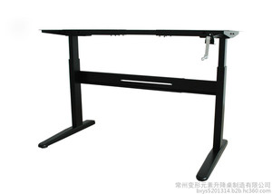 江苏常州广州办公桌专业生产二脚手摇升降办公桌支架办公桌