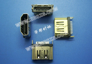 HDMIATYPE夹板1.0/1.2/1.6mm铜铁壳镀金母座