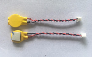 专业生产CR2032包PVC贴背胶加线，线长**mm带插头。欢迎来电咨询。