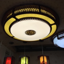 中式实木灯厂家批发，批发现代中式圆形客厅吸顶灯，新中式吸顶灯