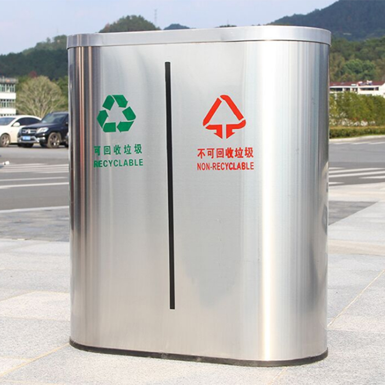 户外不锈钢垃圾桶 酒店商场环保箱 校园果皮箱垃圾箱分类垃圾桶