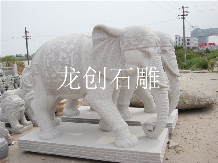 酒店门口石雕大象的摆放 石雕大象图片