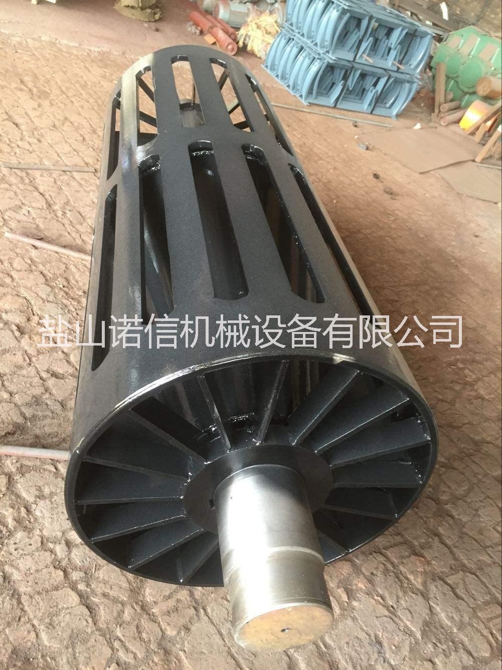 河北沧州排渣滚筒 重型大直径包胶滚筒 皮带机排渣滚筒  DTII型排渣滚筒