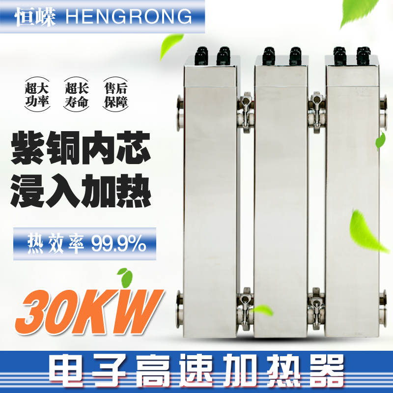 广东广东高速半导体加热器 紫铜材质  浸入式加热 热效率99.9% 电锅炉加热器 恒嵘科技