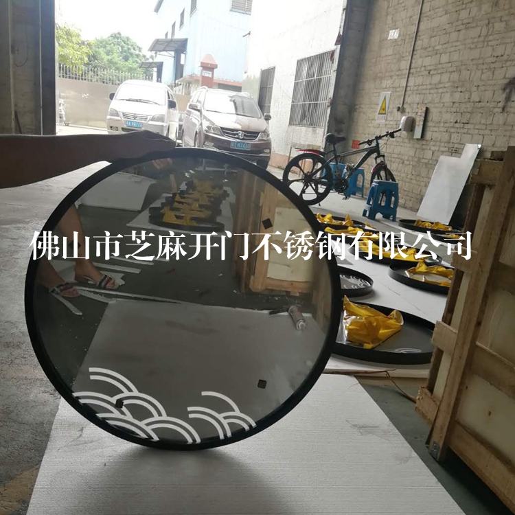 欧式铁艺圆镜框 挂镜浴室镜化妆镜试衣镜子套装 定制不锈钢镜框