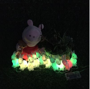 亚马逊爆款LED七彩慢闪电池盒小白兔造型节日装饰灯串 亚马逊爆款LED七彩灯串