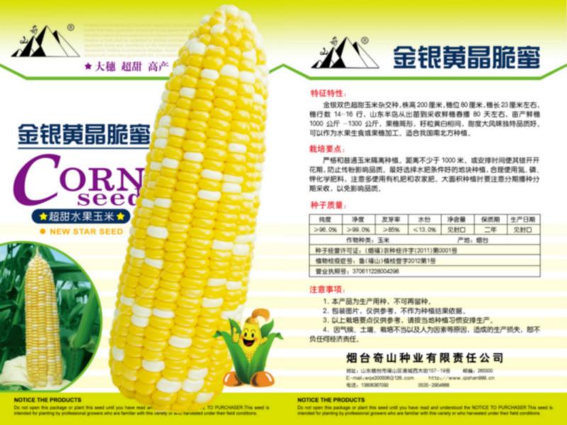 供应双色超甜水果玉米种子金银黄晶脆蜜 玉米种子 甜玉米种子 内江种子公司销售