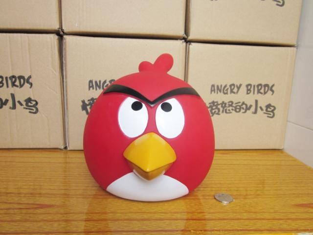愤怒小鸟储钱罐 愤怒的小鸟红鸟玩具搪胶公仔存钱罐 钱箱 收纳用品