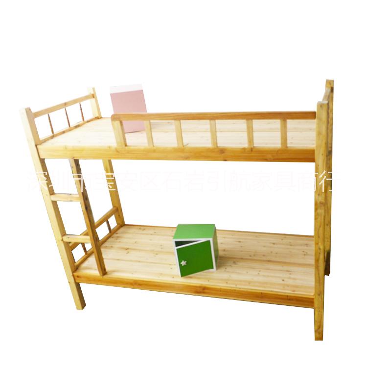 学生高低床中式公寓上下床松木家具托管床青年旅馆实木床