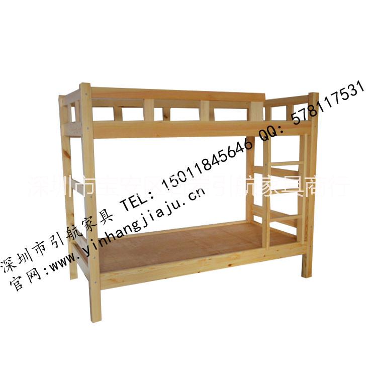 厂家直销现代中式青年旅社床实木床1.5米天然纯松木定制家具