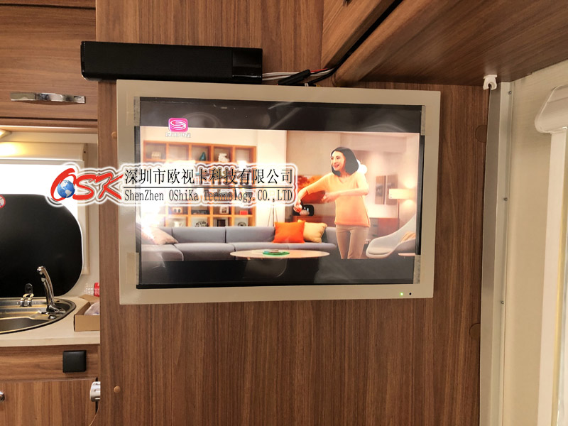 广东深圳供应欧视卡QR-2201嵌入式车载显示器 欧视卡壁挂房车安装电视屏