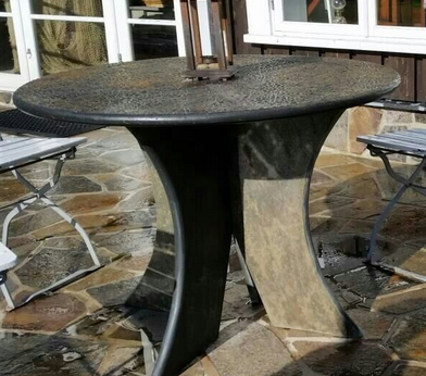 天然青石桌子凳子板岩园林石桌石椅子黑色青石锈色板岩厂家直销批发