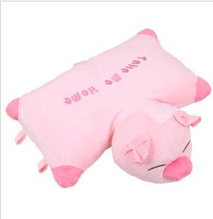 供应广东毛绒玩具厂小猪抱枕头靠垫