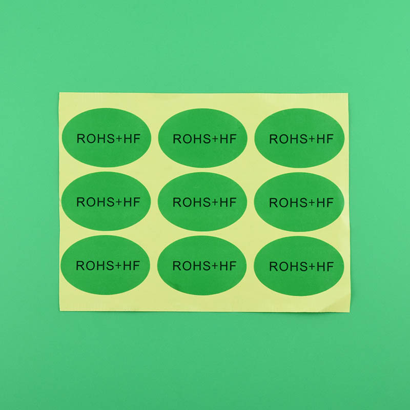 东莞铜版纸不干胶标签ROHSHF绿色合格证标签印刷不干胶厂直销