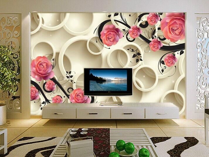 供应大型酒店欧式现代3D电视背景墙壁画 背景墙个性壁画墙纸厂家直销