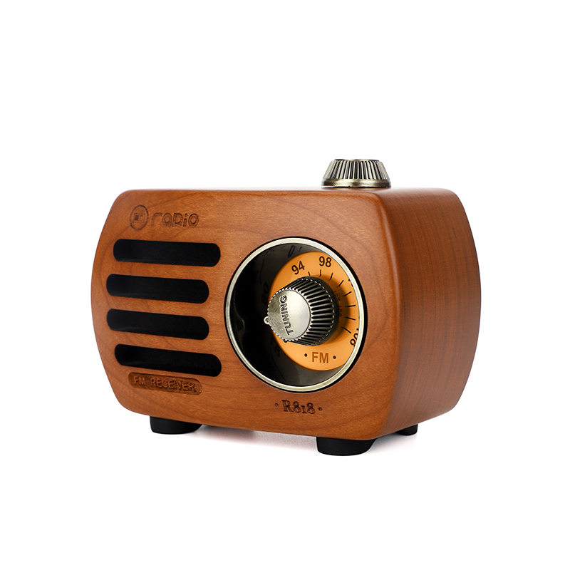 收音机蓝牙音箱R818 复古实木创意无线蓝牙音响收音机 送礼新意礼品