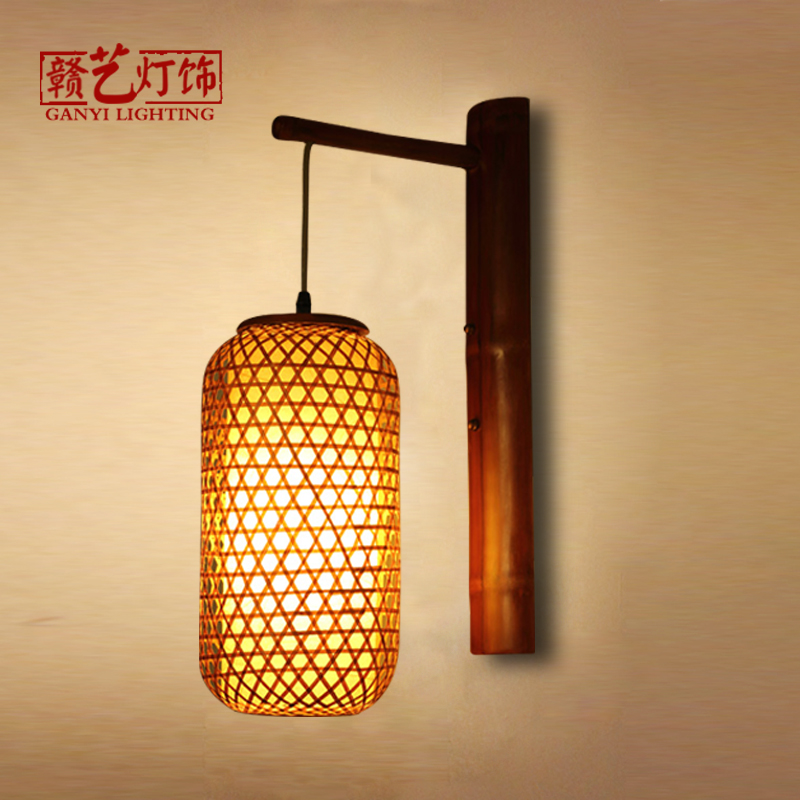 竹艺复古中式壁灯