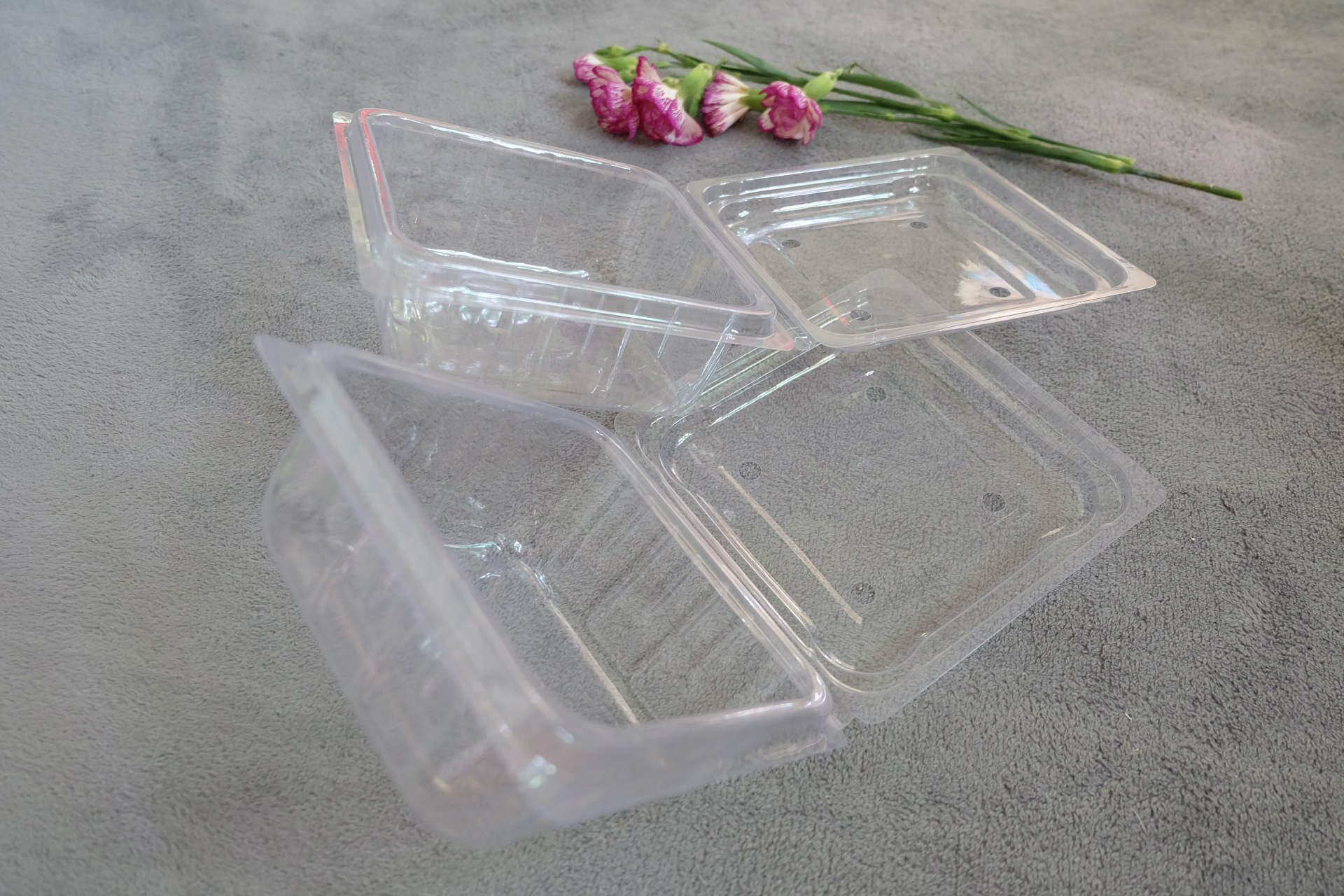 有盖正方形一次性透明托盘果蔬打包塑料保鲜盒水果礼盒食物包装盒