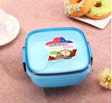 创意新款儿童塑料方形饭盒 方便面厨房冰箱日式便当盒 厂家直销