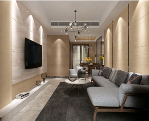 恒信福竹木纤维集成墙面板 现代风格客厅