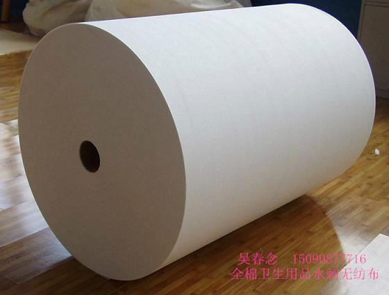 供应用于卫材用品的供应纯棉水刺无纺布柔巾卷