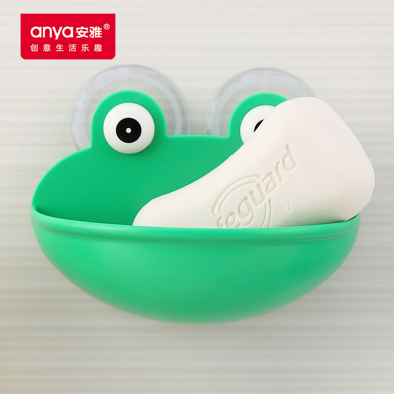 广东广东创意环保塑料浴室沥水肥皂盒 青蛙香皂架 强力吸盘可爱卡通香皂盒