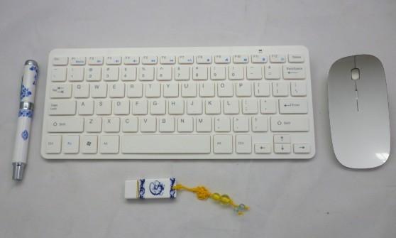 青花瓷无线键盘+无线鼠标套装 无线鼠键商务礼品套装 定制LOGO