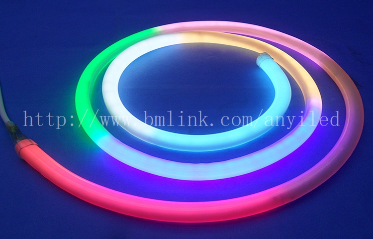 LED圆型柔性霓虹灯 防水标识 造型软灯带 彩虹管装饰灯