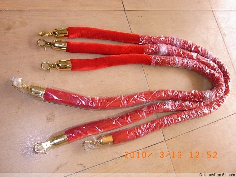 广州批发 栏杆座挂绳 绳子1.5米 红色绒布垂绳 围栏挂绳 麻绳