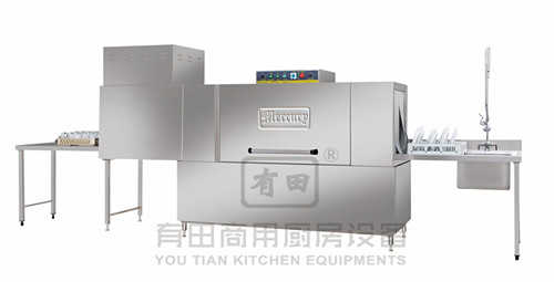 广东佛山供应有田商用双缸双喷淋连单烘干洗碗机HIGHT-C250+H9