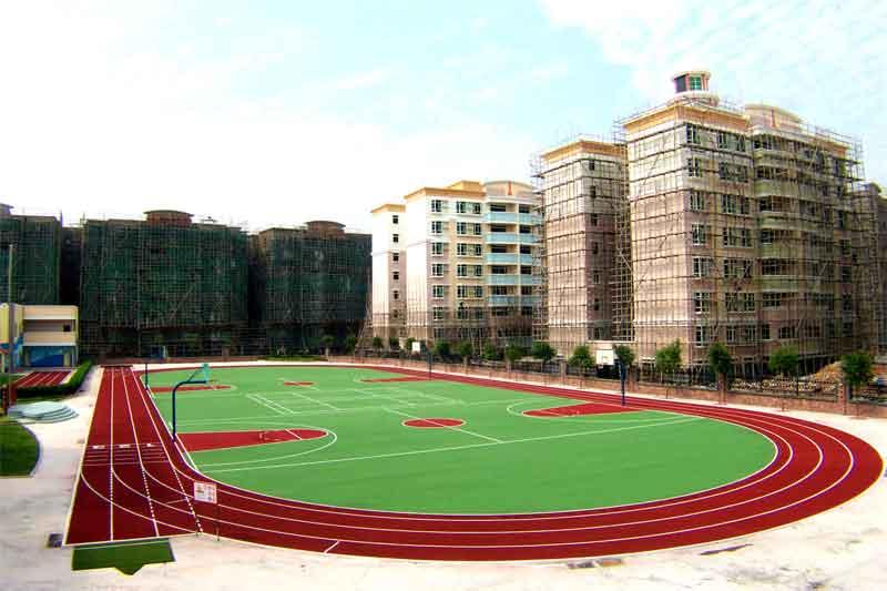 四川专业球场施工，贵州能拓展篮球架厂家价, 重庆潼南硅PU篮球场建造